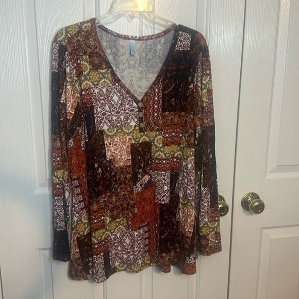 AWULIFFAN Womens Long Sleeve Tunic Top Loose Fit‎ Casual T-Shirt Fall colors XXL